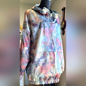 Adidas pastel watercolor Windbreaker size M